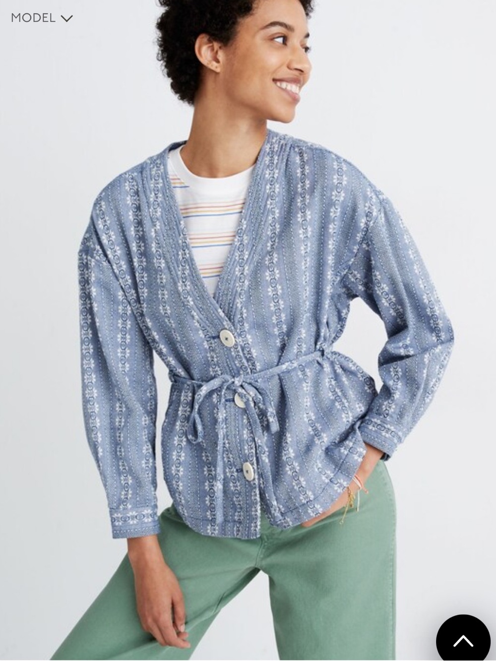 Madewell Jacquard Tie-Waist Jacket
